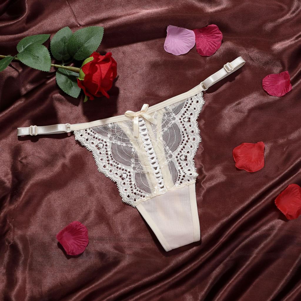 Girl Summer Sexy Lace Lace Low Waist Cross Belt Comfortable No Trace Thong Underwear