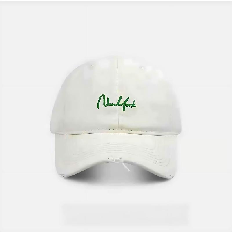 Distressed Perforated Duckbill Cap Cotton Baseball Cap Embroidery Adjustable Deep Fit Baseball Cap For Big Head Daily Hiking