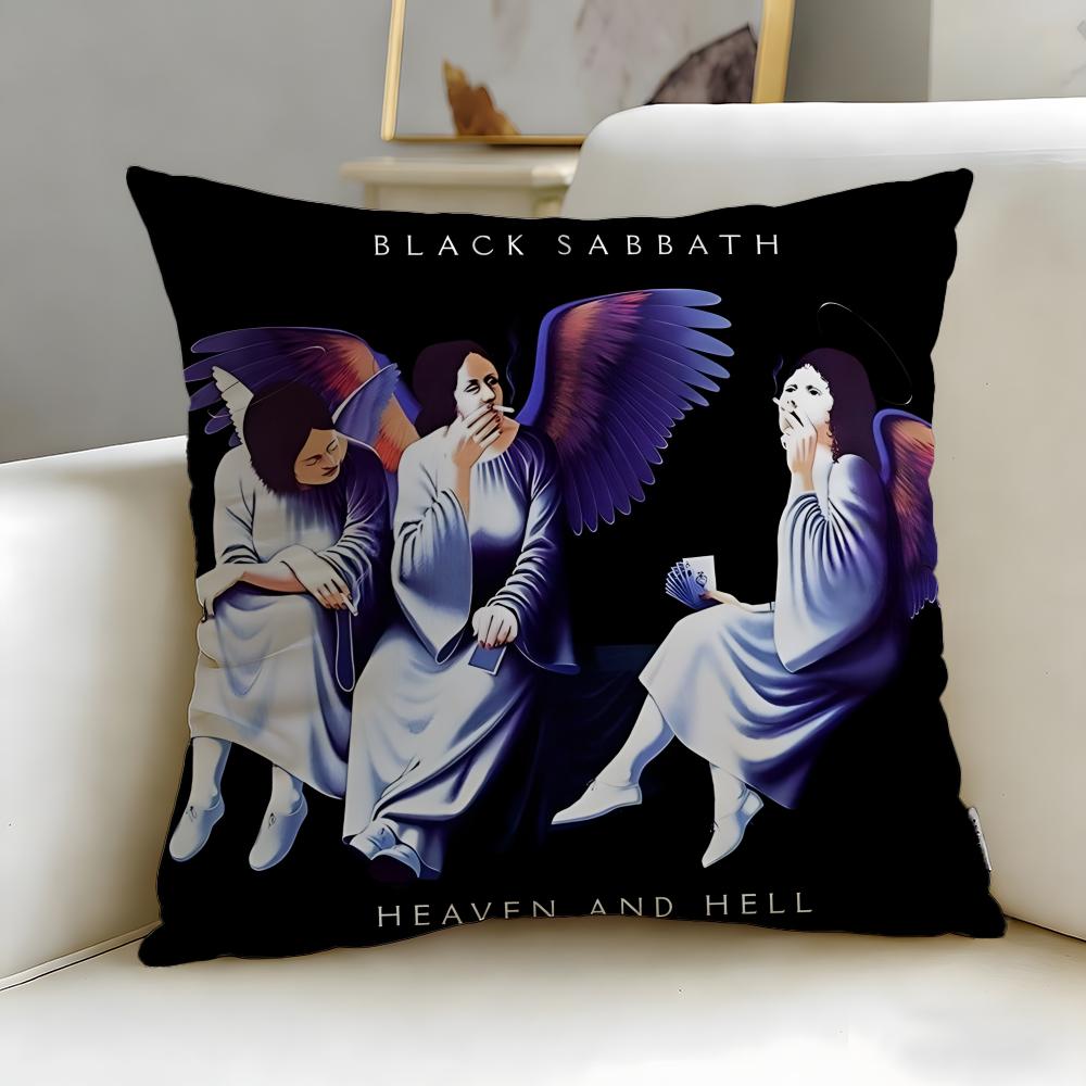 Klassische Band Black Sabbath Kissenbezug Weich & Pflegeleicht – Vielseitig für Sofa, Bett, Reisen und Büro 40cmx40cm