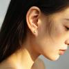 Exquisite Geometric Oval Light Gold S925 Sterling Silver Stud Earrings for Women