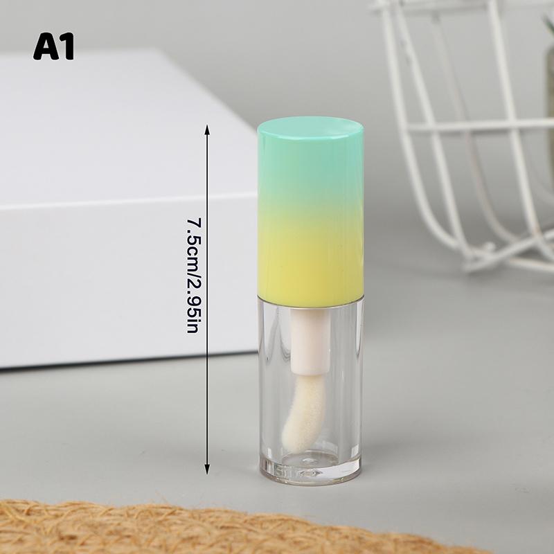 Refillable Lip Glaze Bottle with Keychain – Empty Gradient Tube for Liquid Lip Gloss or Samples