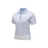 ANEW GOLF Women Sm Logo Pattern Short Sleeve Sweater_Wh