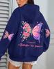 Farfalle Amore Floral Print Women's Autumn Fleece Hoodie