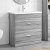 Bathroom Furniture Set Gray Sonoma 81 X 40 X 84.5 Cm Particleboard