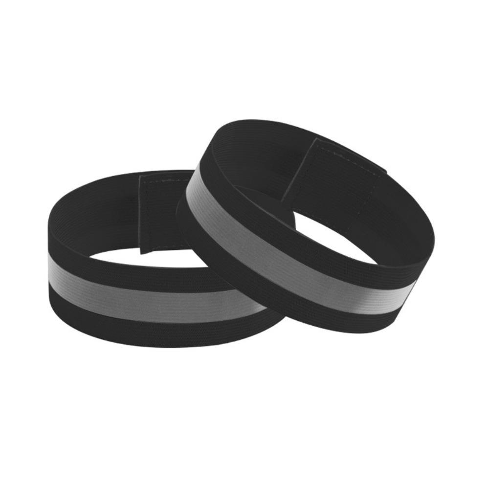6Pcs Warning Running Reflective Arm Bands Elastic Safety Straps Reflective Bands Night Walking Black 34x4cm