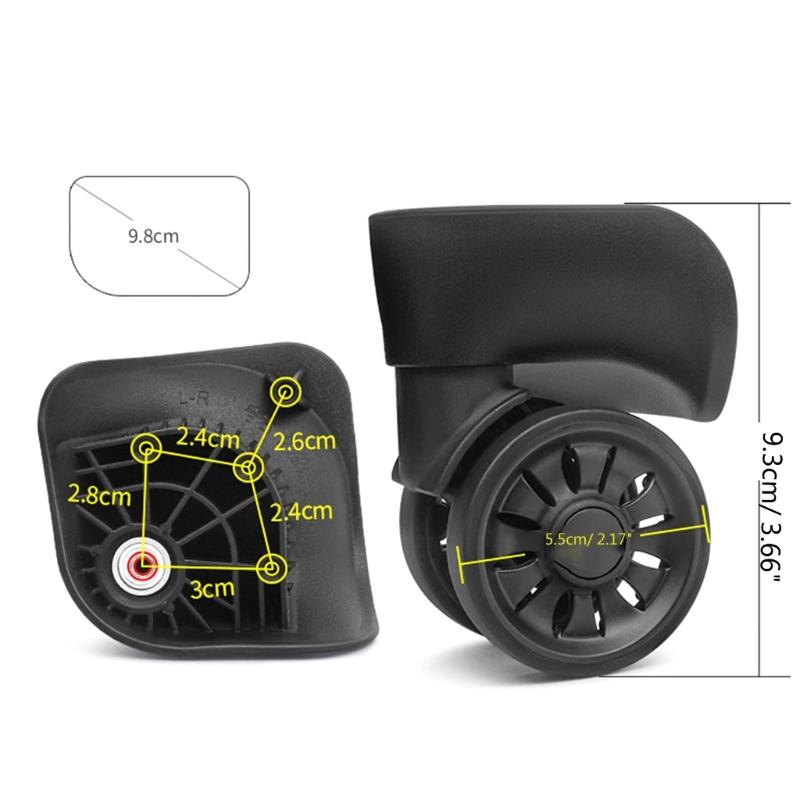 2 st Reservhjul för Resväska Kraftigt Rullhjul för Bagagebox Resväska 360 graders Svängbart Kit SilentWheel
