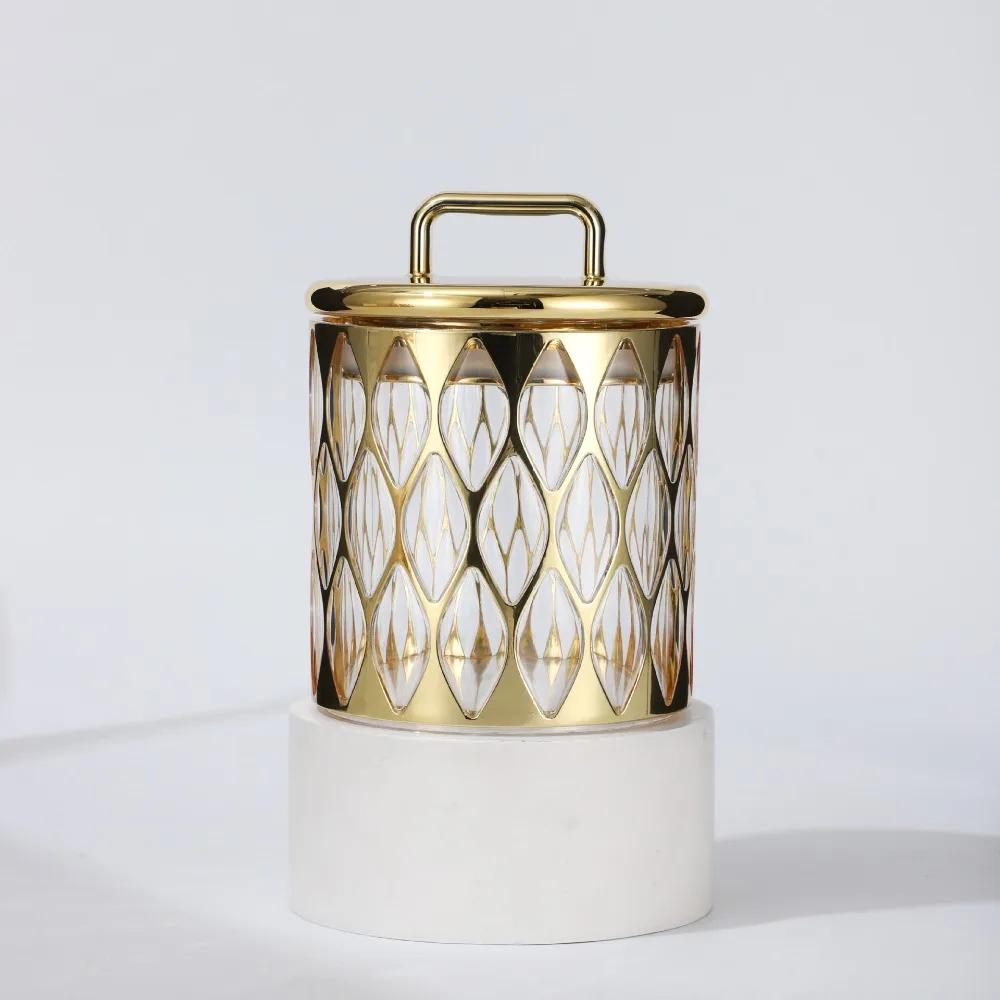

Gold-plated Acryl Bottle with Lid Grain Moisture-proof Storage Box Dry Goods Storage Jar Kitchen Utensils Household Sealed Jar
