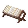 Yousheng Solid Wood Bookshelf, Desktop Book Rack with Triangular Support, Tilted Design Book Display Stand, Simple Book Storage Rack for Home Office