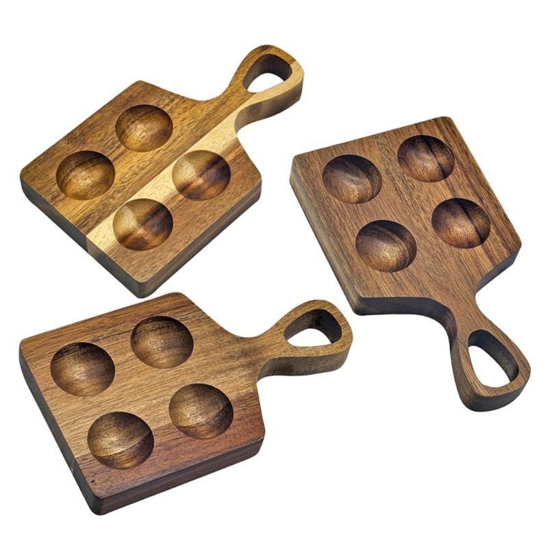 Wooden Eggs Storage Tray with Handle For Refrigerator Countertops Kitchen Organizers Multipurpose Container Eggs Carriers