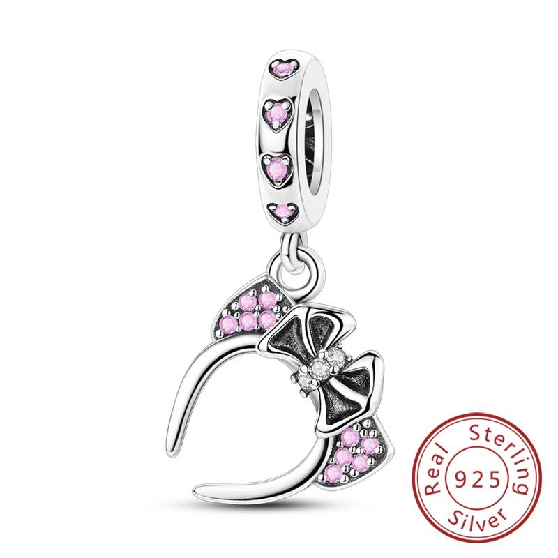 Fit Original Copper Charms Beads Bow Perfume Bottle Pink Charms For Women Fine Diy Birthday Jewelry Gifts