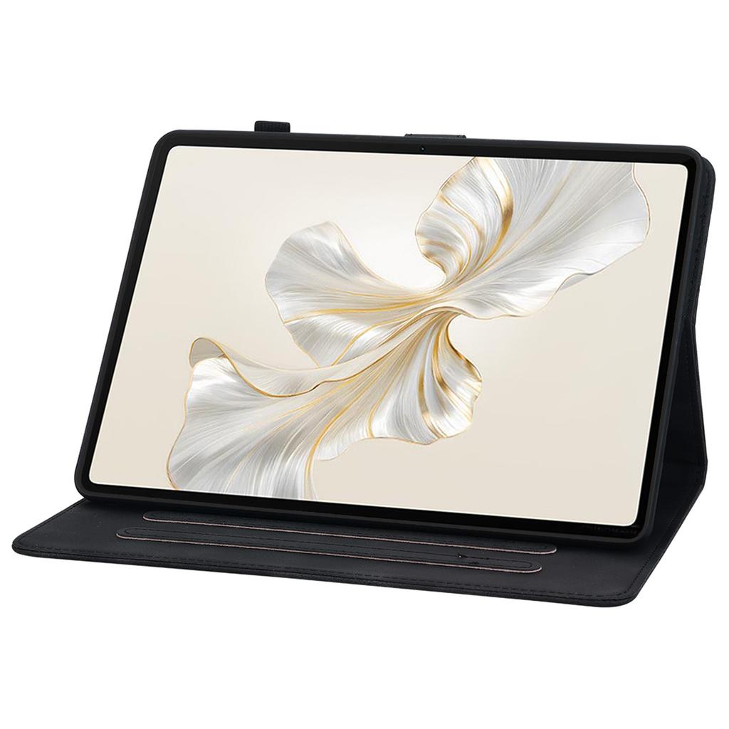 For Honor Pad 9 Case with Card Slots Lily Flower Imprint Leather Stand Tablet Cover