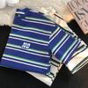 2025 Sommer neues Streifen Grafik T-Shirt für Damen Mode Tops weiß blau Damen T-Shirt Harajuku UNISEX Lässige Streetwear T-Shirts y2k Top