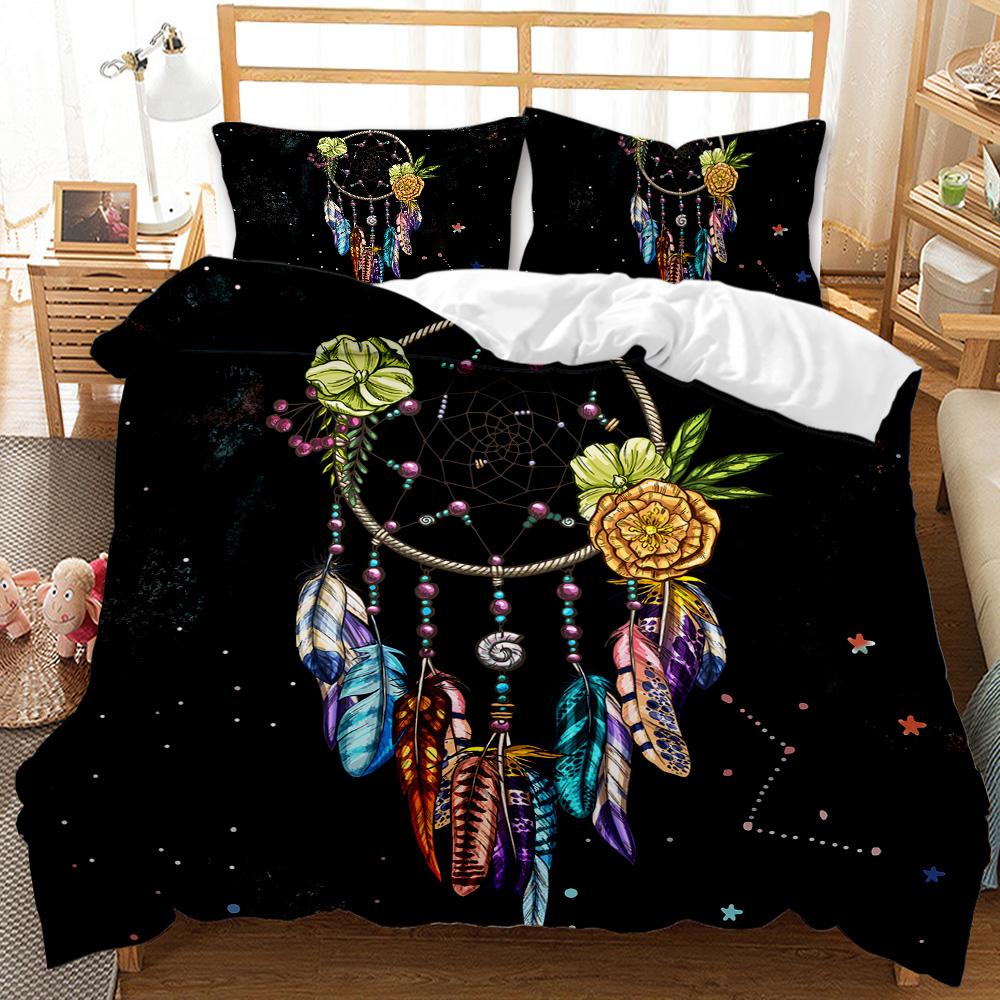 Comforter Dream Catcher Boho Mandala Twin Bedding Set 3Pcs For Girls Adults Purple Dream Catcher Comforter