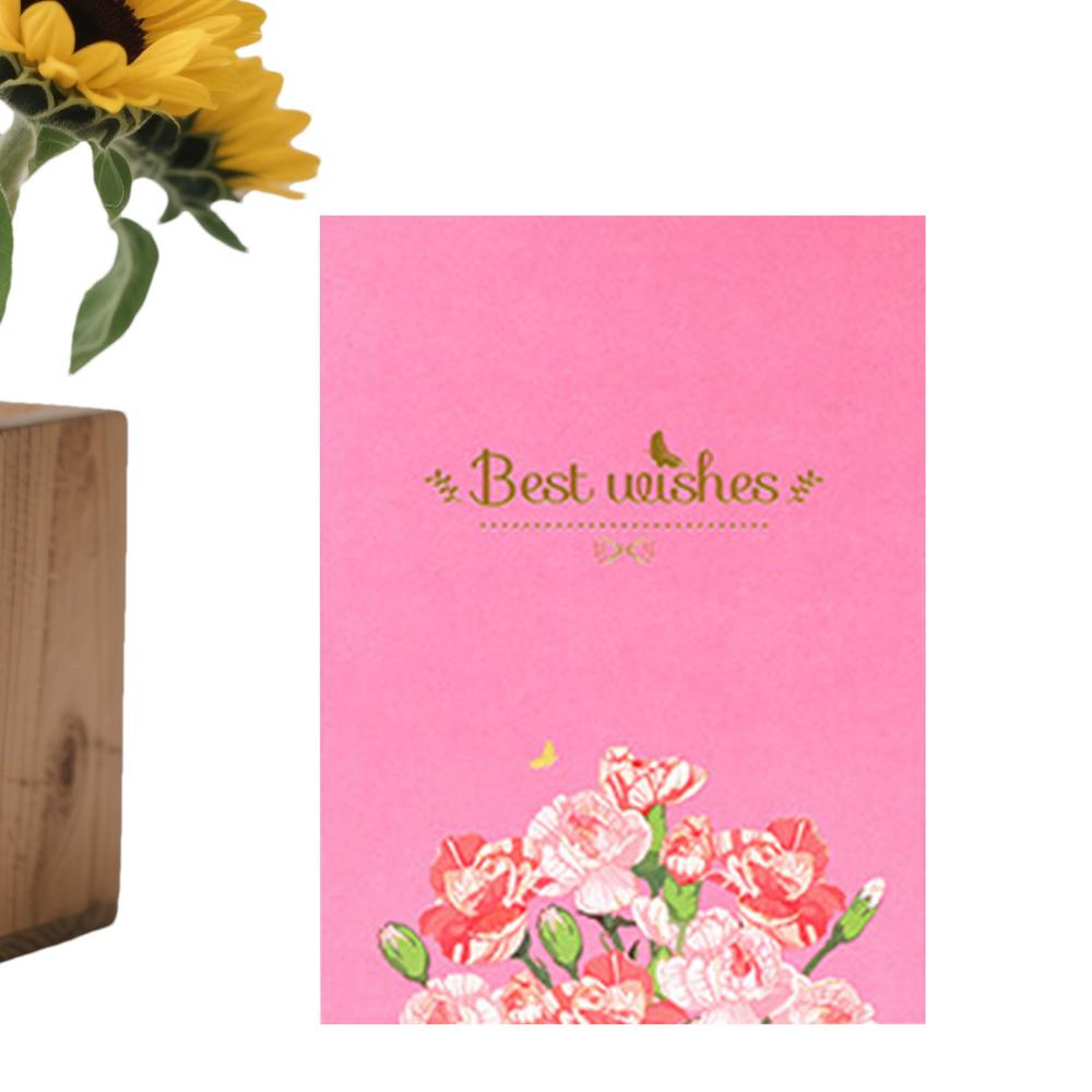 Valentines Card For Mom 3D Flower Embossed Foil Decor Romantic Wedding Card For Family Friends Wife Mother Sister Holiday