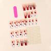 24pcs Long Coffin False Nail Square Shape with 3D Charms Artificial Nail Full Cover Press On Nail for Women and Girls