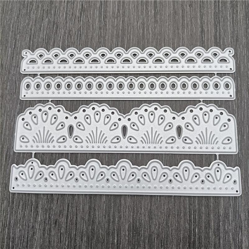 4pcs Lace Border Metal Cutting Dies Stencils for DIY Scrapbooking Decorative Embossing Handcraft Die Cutting Template