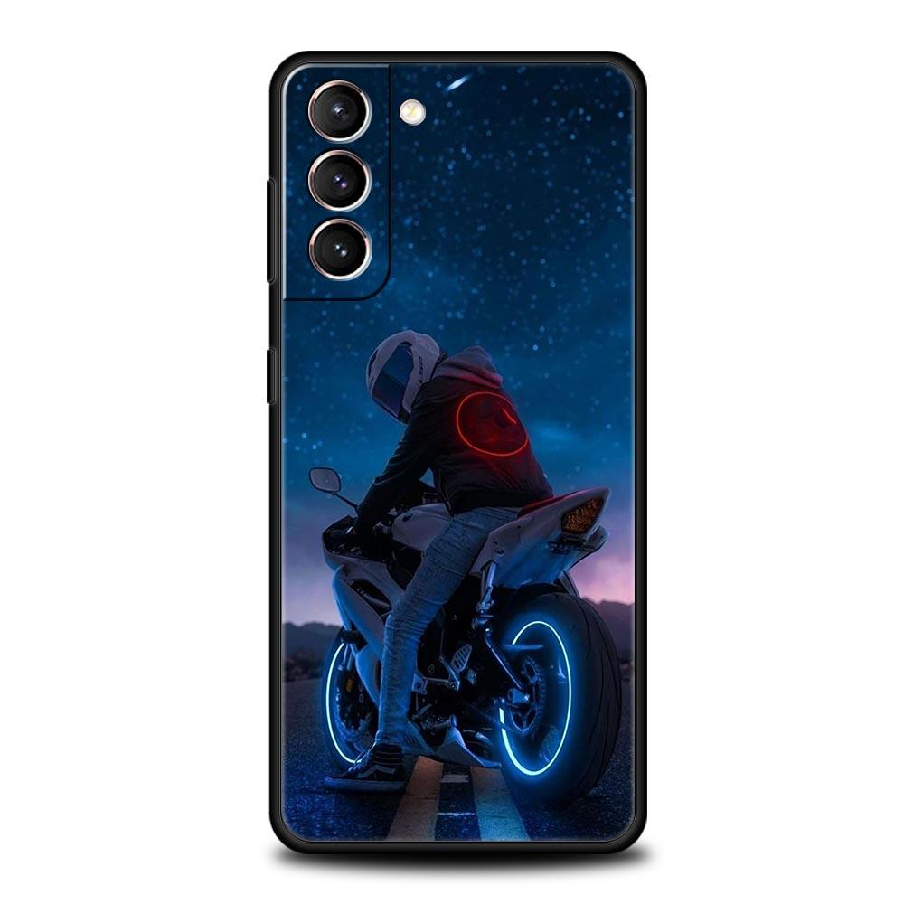 

Чехол для телефона Мото Кросс Мотоцикл Спорт Для Samsung Galaxy S26 Ultra S25 Plus S24 FE S23 S22 5G S21 S20 Черный Мягкий Samsung S25 FE