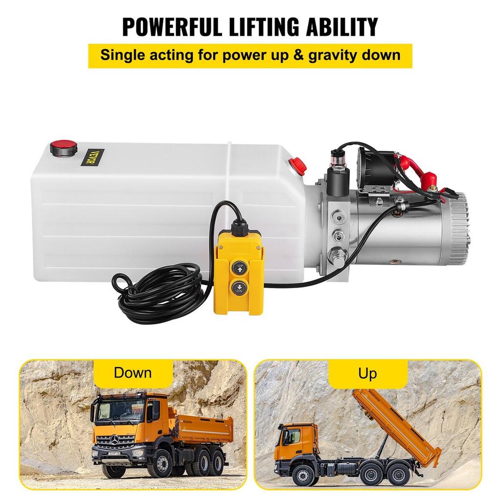 Hydraulic Power Unit 12V Hydraulic Motor Hydraulic Pump, Dump Trailer Hydraulic Pump Hydraulic Power Pack