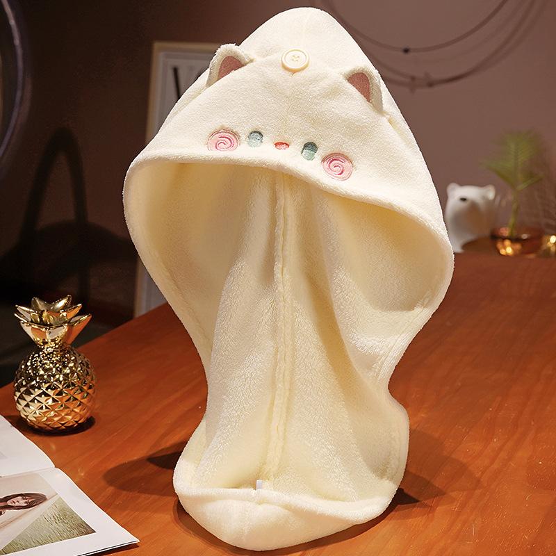 Pretty Lovely Cat Hair Towel Super Absorbent Hair Towel Set High-quality Skin-friendly Hair Towel for Family Bathroom