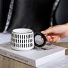 Creative Ceramic Coffee Mug Black White Couple Mug Home Chessboard Latte Latte Coffee Cup Simple Afternoon Tea Supplies New Gift