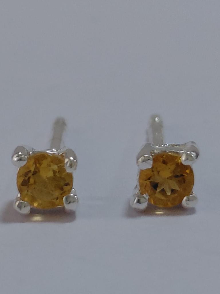 Orecchini a lobo con Pietra Preziosa Rotonda in Argento Sterling 925 Placcato Rodio Gioielli Minimalisti Regalo per Donne