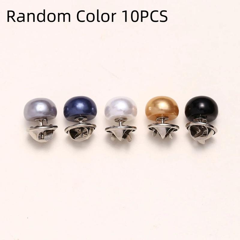 10PCS Easy Remove Pearl Button Pins Safety Decor Buttons for DIY Shoes Hats Prom Outfits Clutches Handmade Crafts
