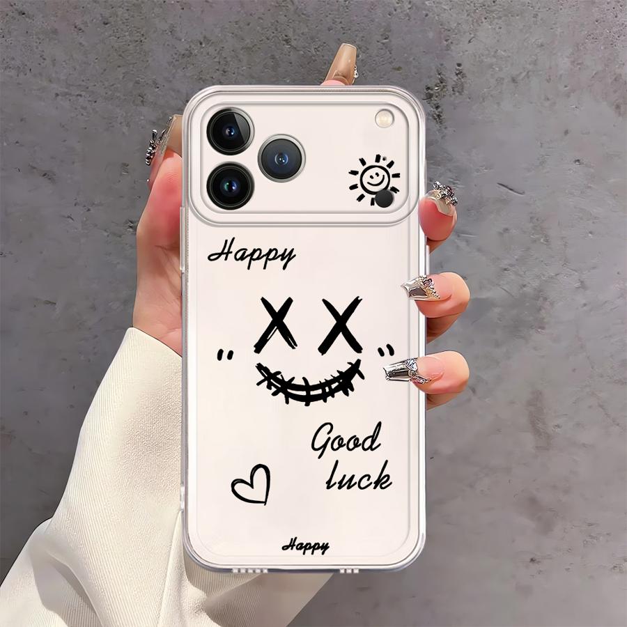 Happiness Good Luck Phone Case for Apple iPhone XR 12 7 8 14 15 Air 13 Mini 12 Pro MAX 17 16 Plus 16e 11 Face Soft Cover