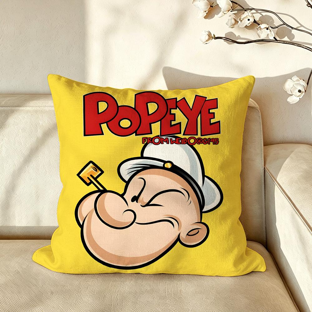 Cartoon PPopeye Cushion Cover Pillow Case Antidustmite Pillowcase Silky Short Plush Sofa Cushion Cover hot