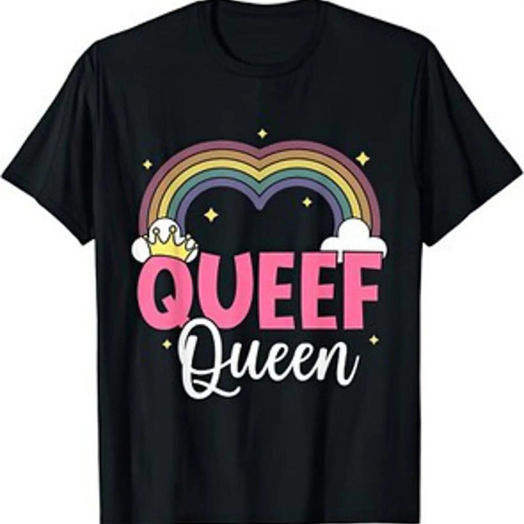 T Shirt Queef Queen Lustig Witz Humor Unhflich Geschenk Vintage Washed Stylish Homme Casual Soft Comfortable Fashion Versatile