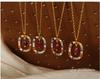 Natural Agate & Czech Diamond Pendant Necklace, 18K Gold Titanium Steel Versatile Collarbone Chain Jewelry