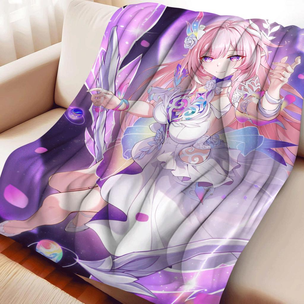 Cartoon Honkai: Star Rail Cyrene Flannel Blanket Warmth Soft Anime Pink Nap Blanket Multifunctional Decoration Blankets