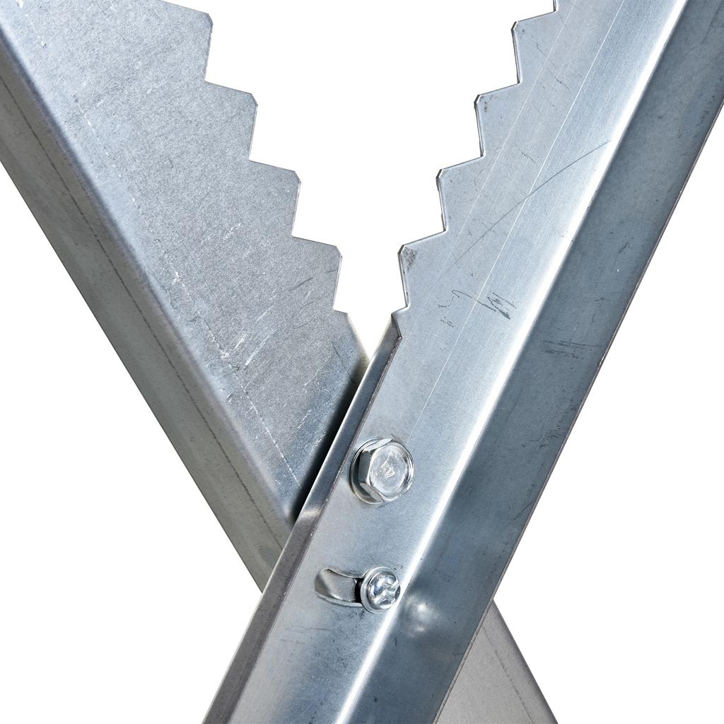 Portable Sawhorse Heavy Duty Steel Adjustable Work Support, Foldable Sawhorse Stand 100 kg Weight Capacity, Silver Tone