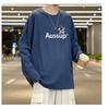 Printed Autumn Winter Sweater Men's Spring and Autumn 2024 Korean New Round Neck Loose Top Chic Hong Kong Style Trendy
