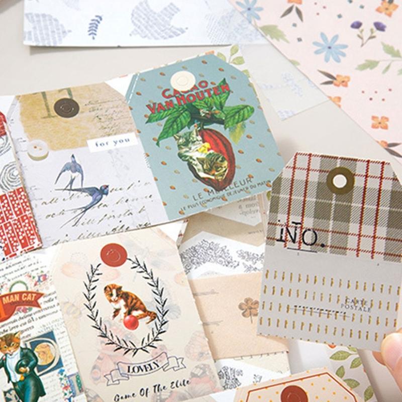 64 Sheets Antique Scrapbooking Background Paper Oil Painting Themed Craft Paper for Journal Embellishment Gift Packaging
