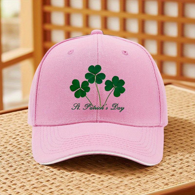 St Patricks Day Clover Baseball Cap Adjustable Polyester Casual Outdoor Visor Hat for Adults