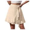 Ladies Skirt Tie Chiffon Skirt High Waist Color Ruffle Skirt