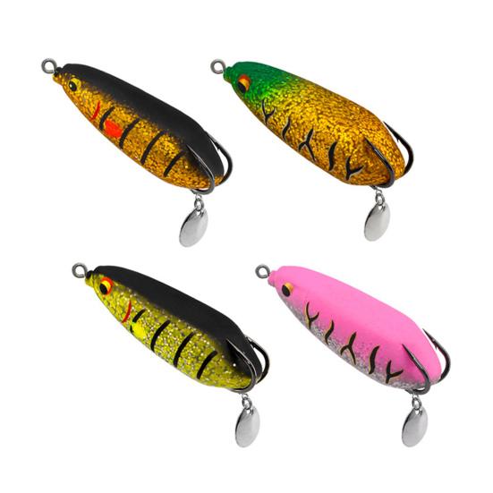 25g 86mm Frog Baits Vivid Pattern Easy to Throw 3D Eyes Thunder Fishing Lures Black Fish Fake Frogs for Outdoor