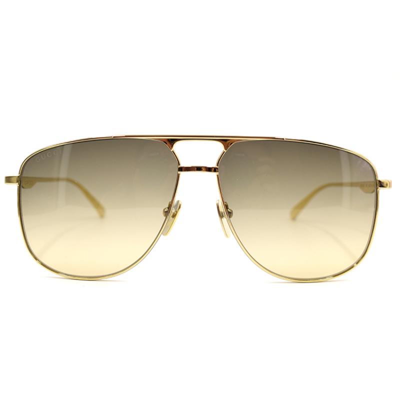 Gucci Glory Business Travel HD Toad Mirror Pilot Eyebrow Frame/Eyebrow Line Frame Sunglasses Men's Gold