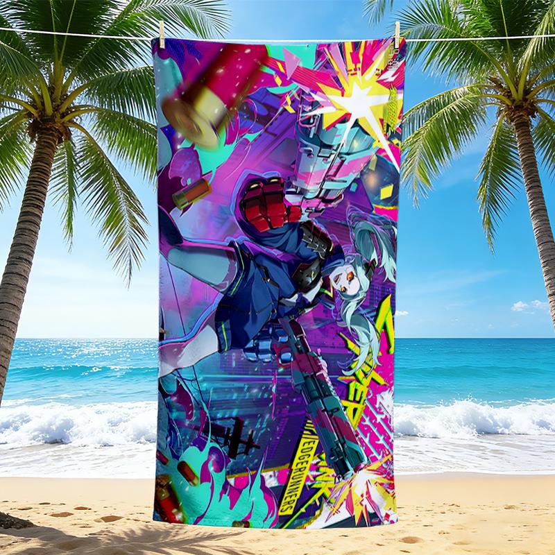 1Pc Cyberpunk Future Adventure Beach Towel Quick Dry Multiuse For Beach Pool Gym Yoga Home Travel Christmas Halloween Xmas Gift S1757