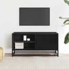 VidaXL TV Stand Black 80x34.5x40 Cm Engineered Wood and Metal, TV Bench, Hi-fi Cabinet, Entertainment Center, TV Buffet, 848819