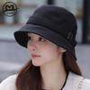 Plain Color Women's New Hat Autumn and Winter Simple Foreign Style Bucket Hat Sunshade Shows the Trend of Washbasin Hat