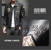 2021 Men's Lapel Embroidered PU Leather Motorcycle Jacket for Spring/Autumn - Casual Trendy Design
