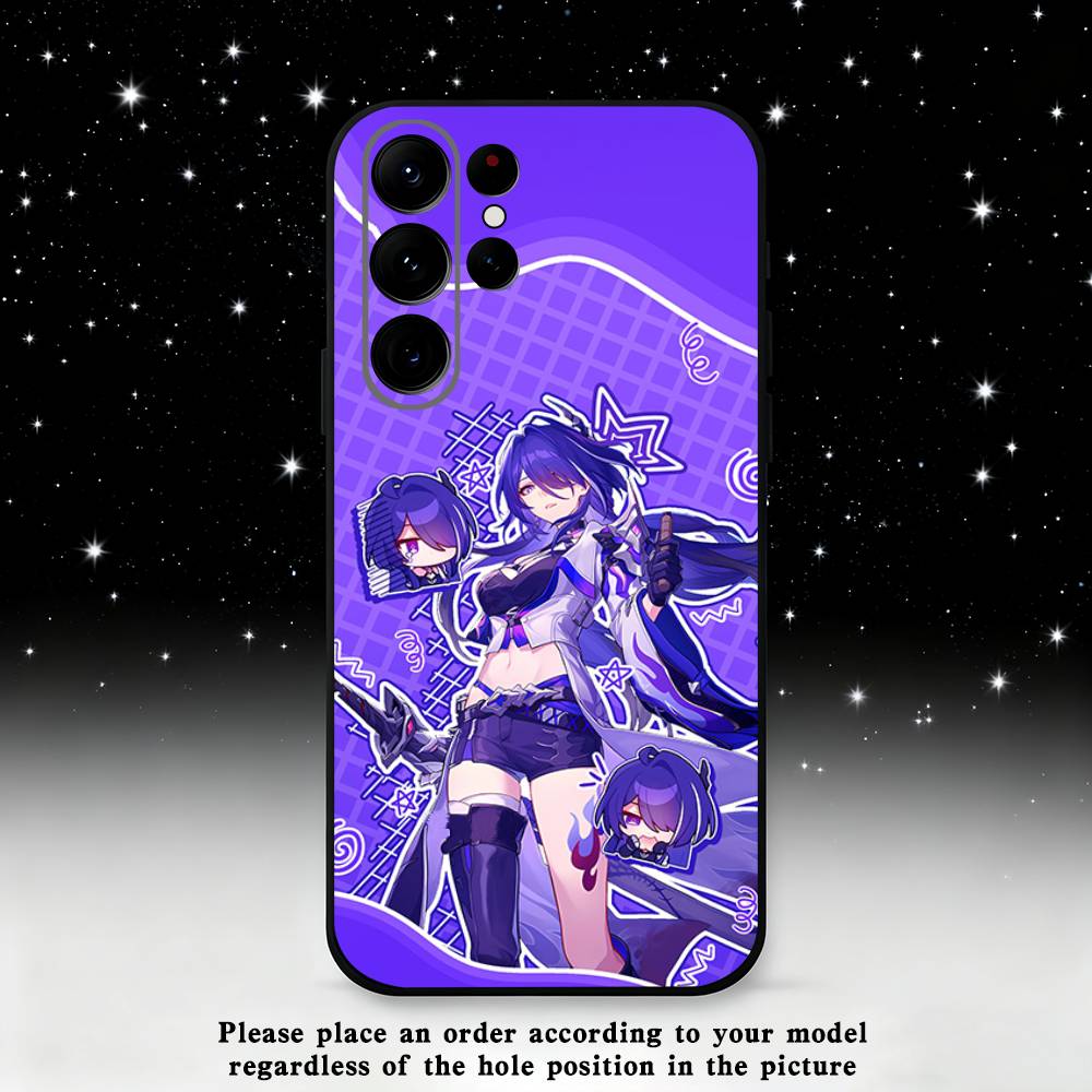 

Acheron Honkai Star Rail Phone Case For Samsung S25,S24 Ultra,S20,S30 plus,S22 plus,S23,S30 Ultra 5G Silicone Black Shell Samsung S25