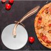 Classic Pizza Cutter Wheel, Food Grade Stainless Steel Cutter Wheel, Smooth Rotating Sharp Blade, Professional Pizza Cutter, 9-Inch, Beautiful Rose