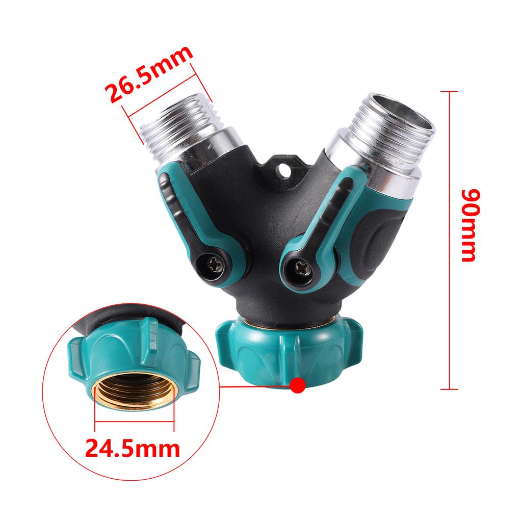 Garden Irrigation Hose Splitter 1 Way 2 Way Water Shunt Valve 3/4" American Standard Thread Faucet Water Distributor Tap Adapter