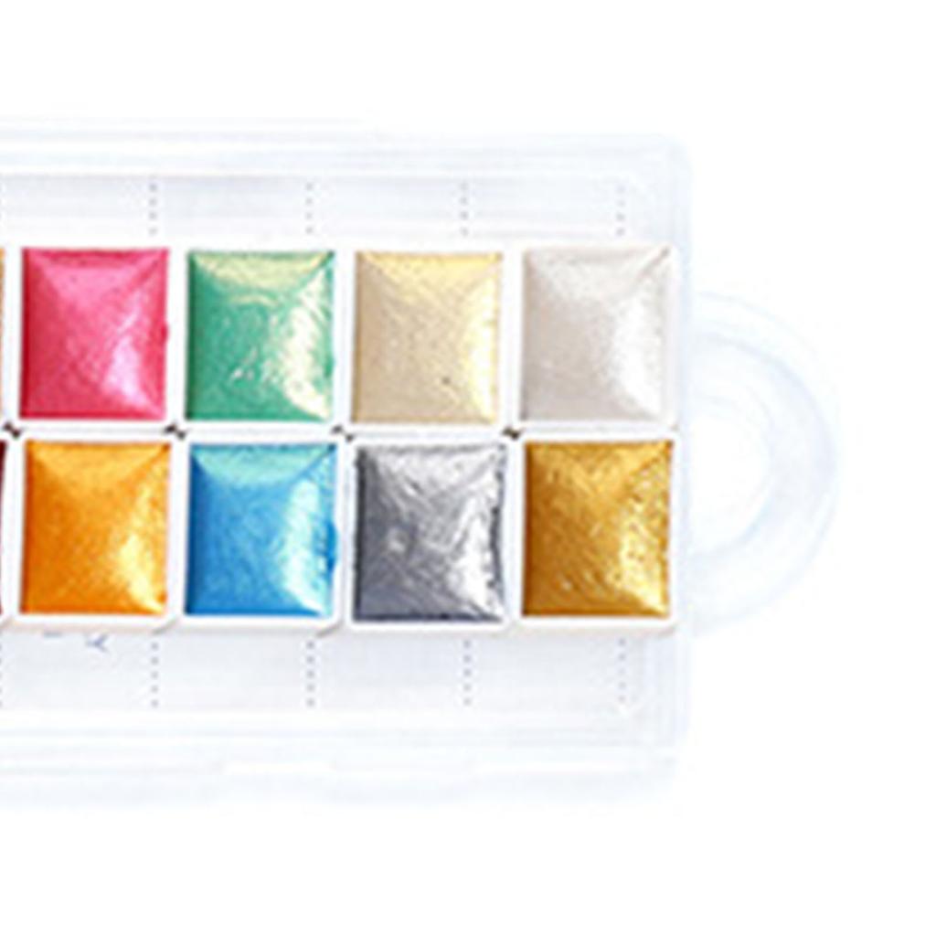 Zestaw Farb Akwarelowych w Kostkach 12 Kolorów Paleta Pigmentów Akwarelowych do DIY Malowania Paznokci BSC05