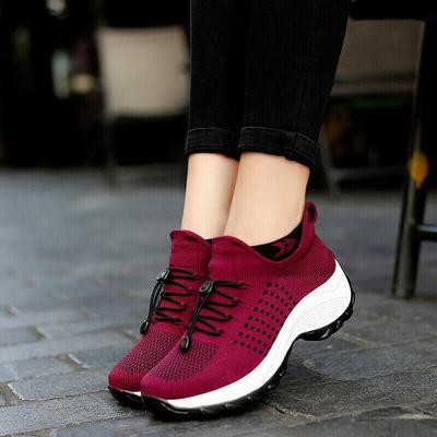 Scarpe da ginnastica ortopediche antiscivolo da donna, ammortizzate, comode, casual, con lacci, suola spessa, da corsa e da passeggio