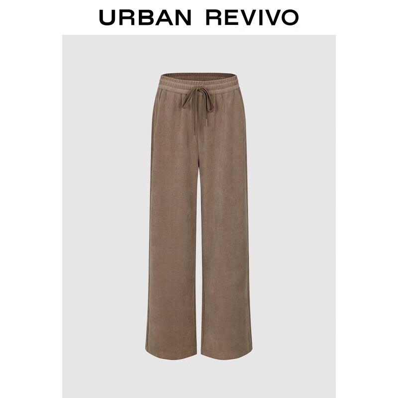 UR Women's 2025 Autumn Textured Elastic Waist Straight Leg Pants UYY650085