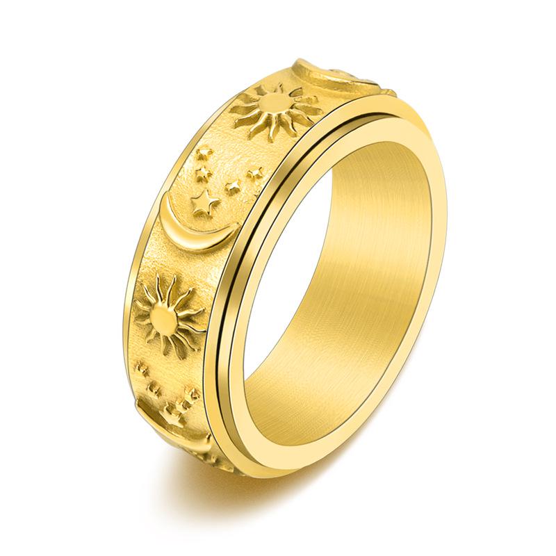 Personalized Matte Titanium Steel Rotatable Ring – Unisex, Fashionable Couple Jewelry, Ins Style