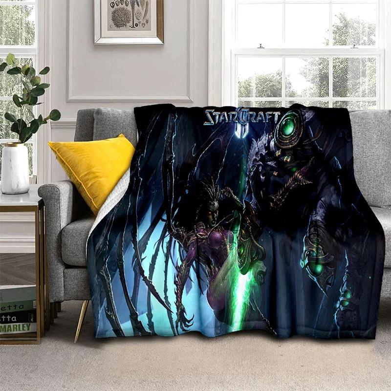 3D Retro Game StarCraft Gamer Blanket,Soft Throw Blanket for Home Bedroom Bed Sofa Picnic Travel Office Rest Cover Blanket Kids